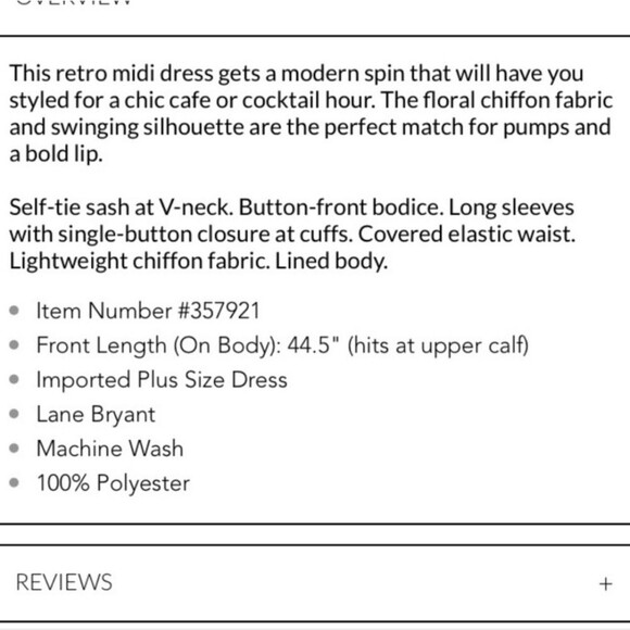 Lane Bryant Dress Long Sleeve Fit Flare Chiffon Fall‎ Brown Twee Cottage 18 1X - Picture 13 of 16